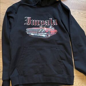 Port and Company Black Hoodie with Red Car Graphic